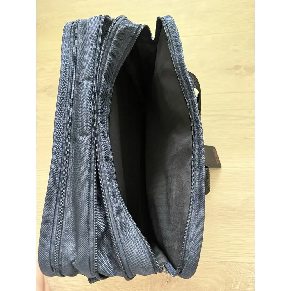 Tumi Alpha 26141 Gen 4 Expandable Organizer Briefcase Navy Blue Nylon w/ Strap